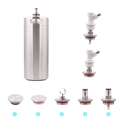 Single Wall Stainless Mini Keg , Food Grade 4L 1 Gallon Mini Keg