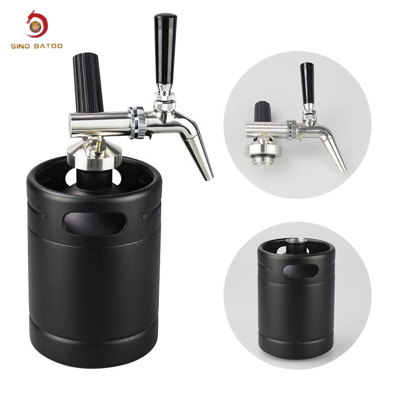 Black 64oz Nitro Cold Brew Coffee Makers , Stainless Steel Mini Nitro Cold Brew Keg